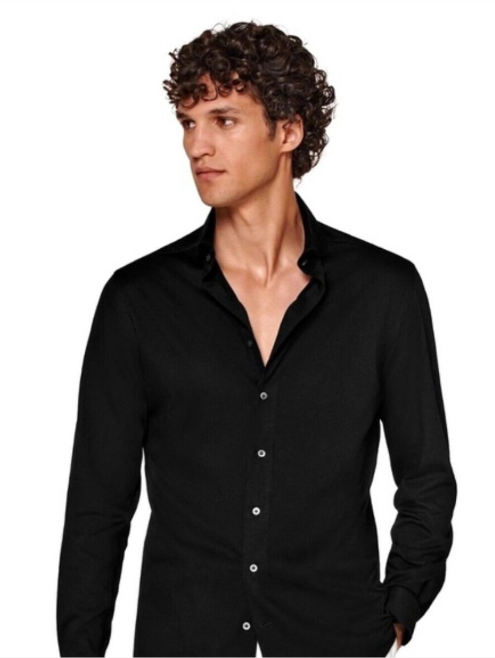 Suitsupply Black Slim Fit Egyptian Cotton Button Up Shirt Men’s Sz 15.5